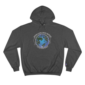 Champion Hoodie with "Kings Come From Queens" logo on the chest